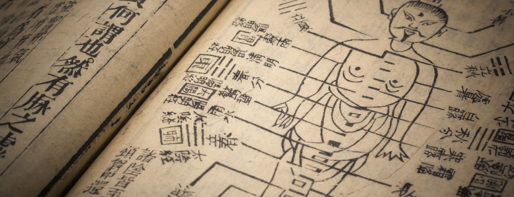 Afbeelding van acupunctuurpunten en meridianen vanuit de Traditionele Chinese Geneeswijze Acupunctuur, tuina therapie Hui Chun Tang
