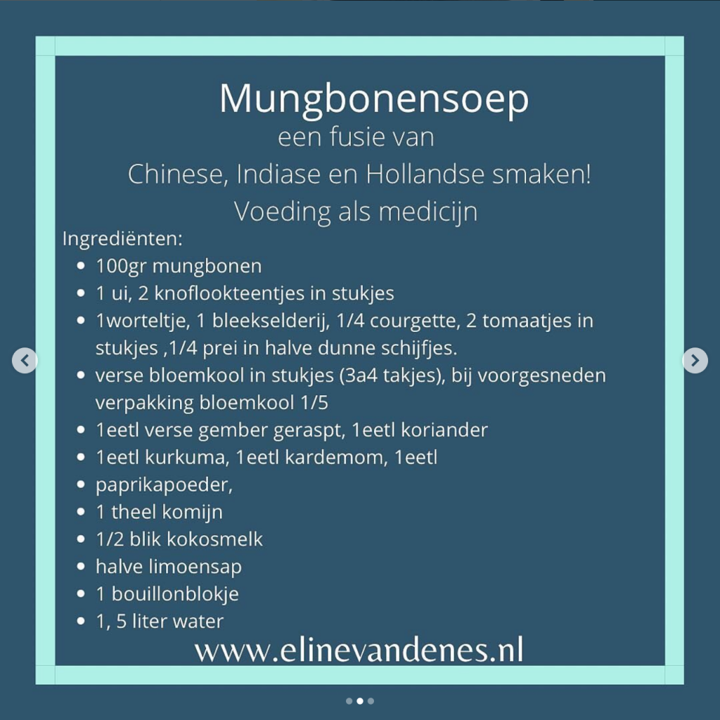 mungbonen soep warme ontbijt ideeen voeding als medicijn TCM TCG Traditionele Chinese Geneeskunde