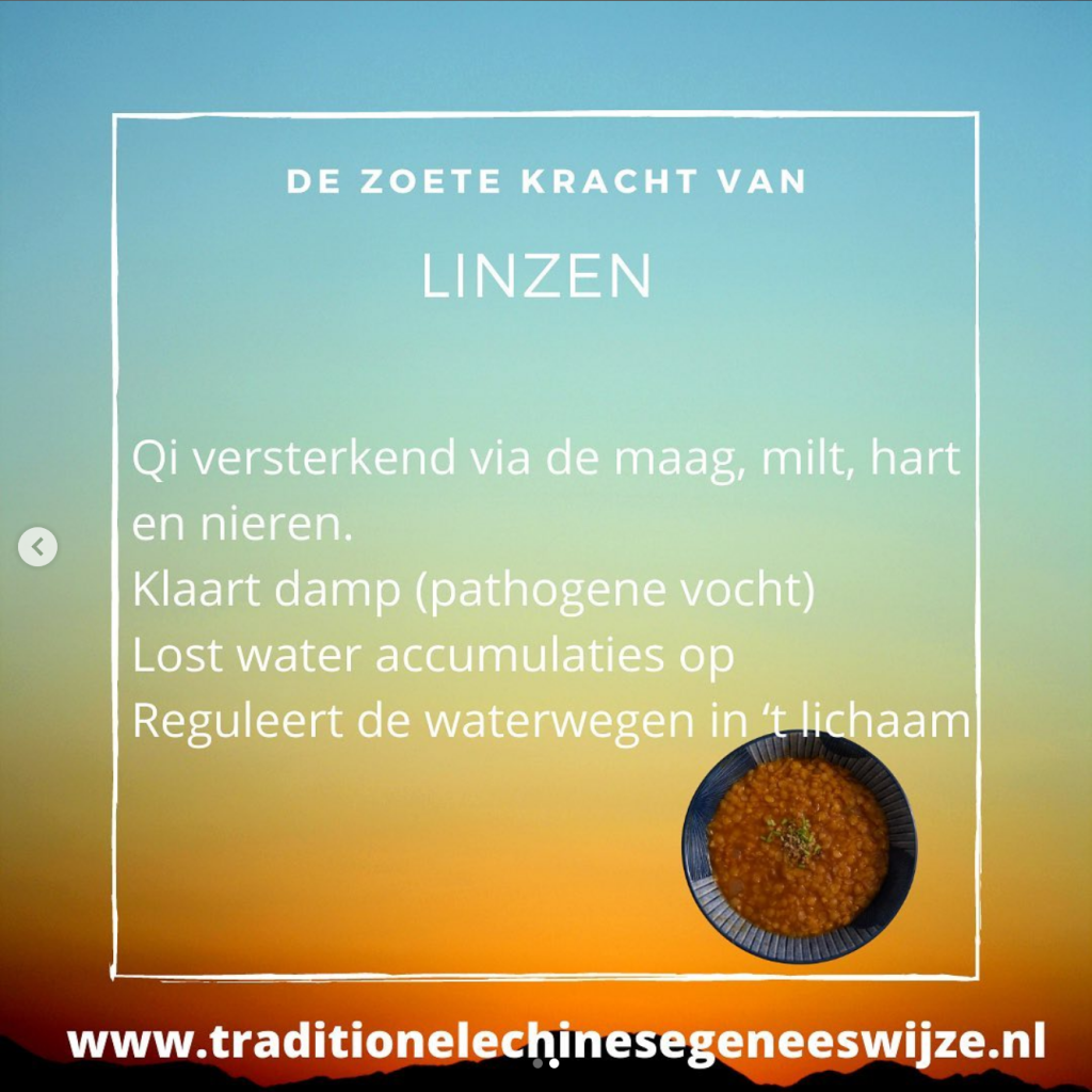 Linzen, medicinale werking tcm voeding als medicijn